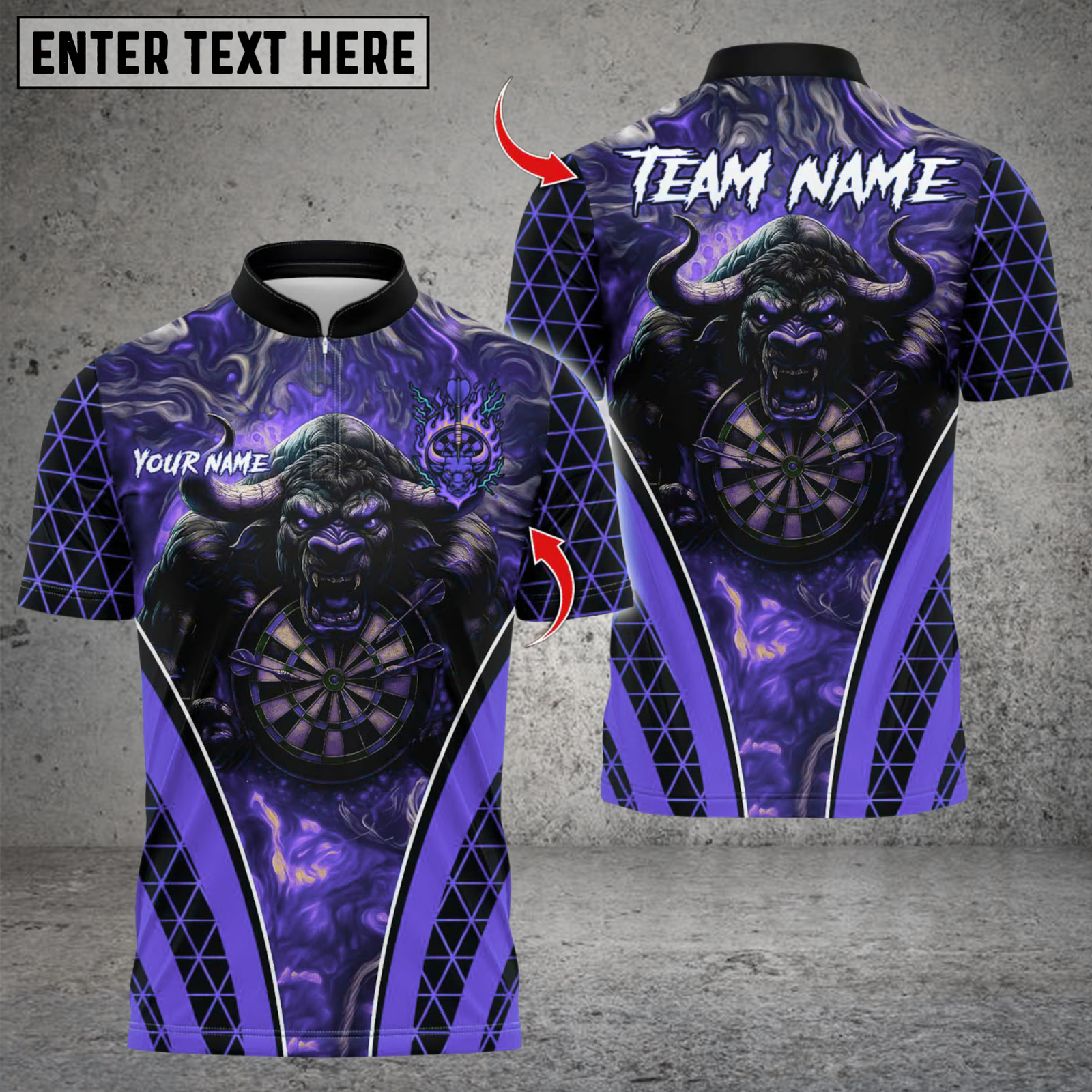 Blisscorners Darts Fire Bull Darts Design Multicolor Customized Name, Team Name 3D Shirts
