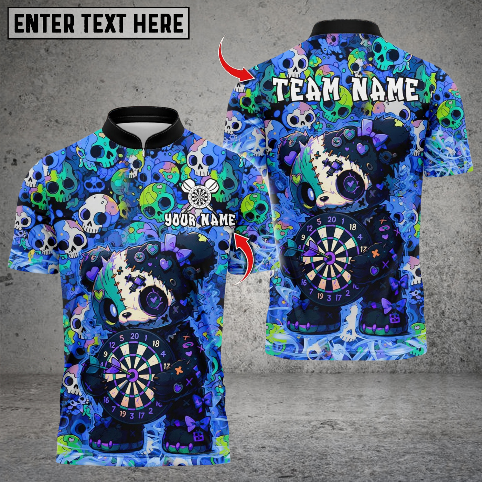 Blisscorners Scary Teddy Bear Dartboard Multicolor Customized Name, Team Name 3D Shirts