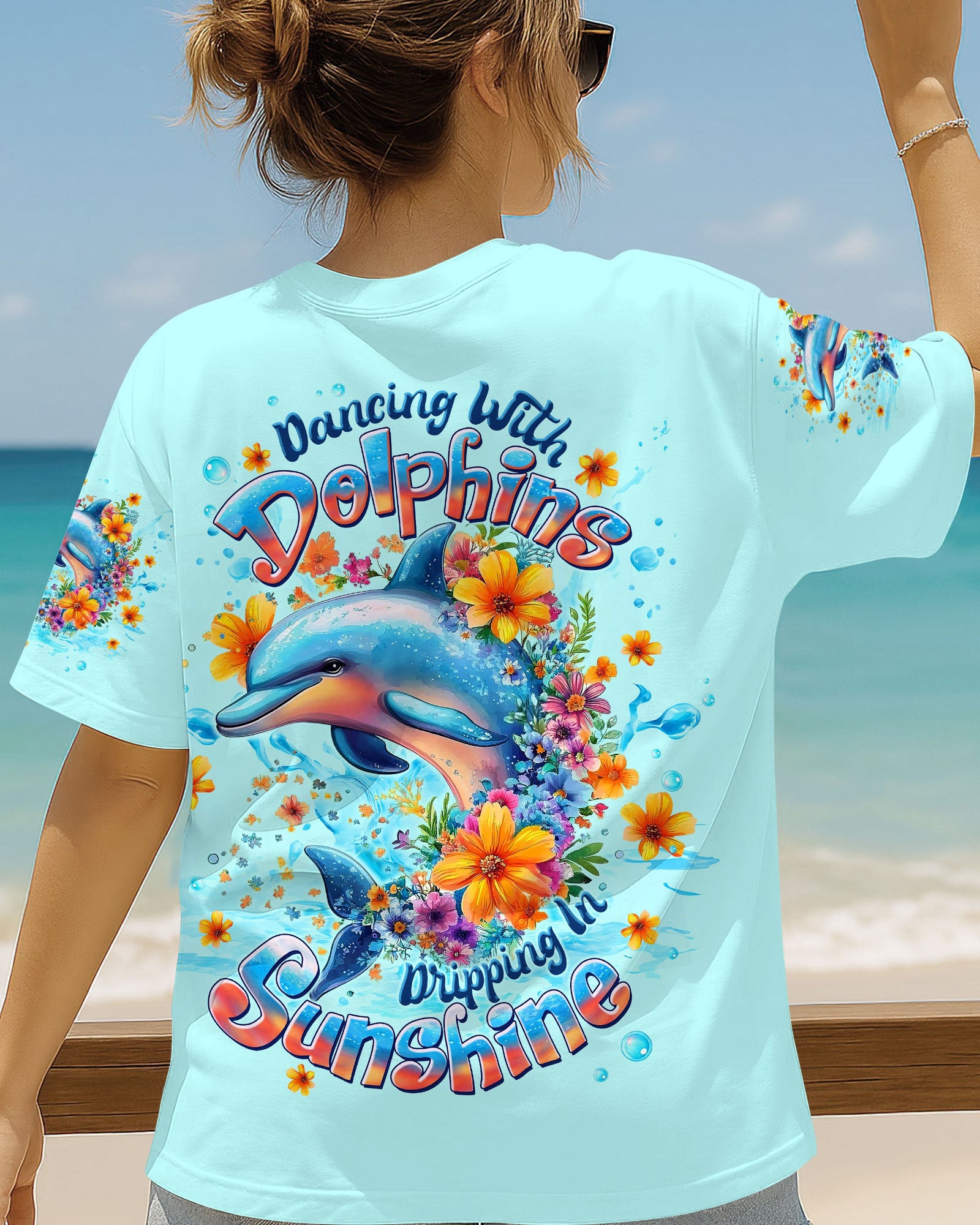 BLISSCORNERS DANCING WITH DOLPHINS ALL OVER PRINT