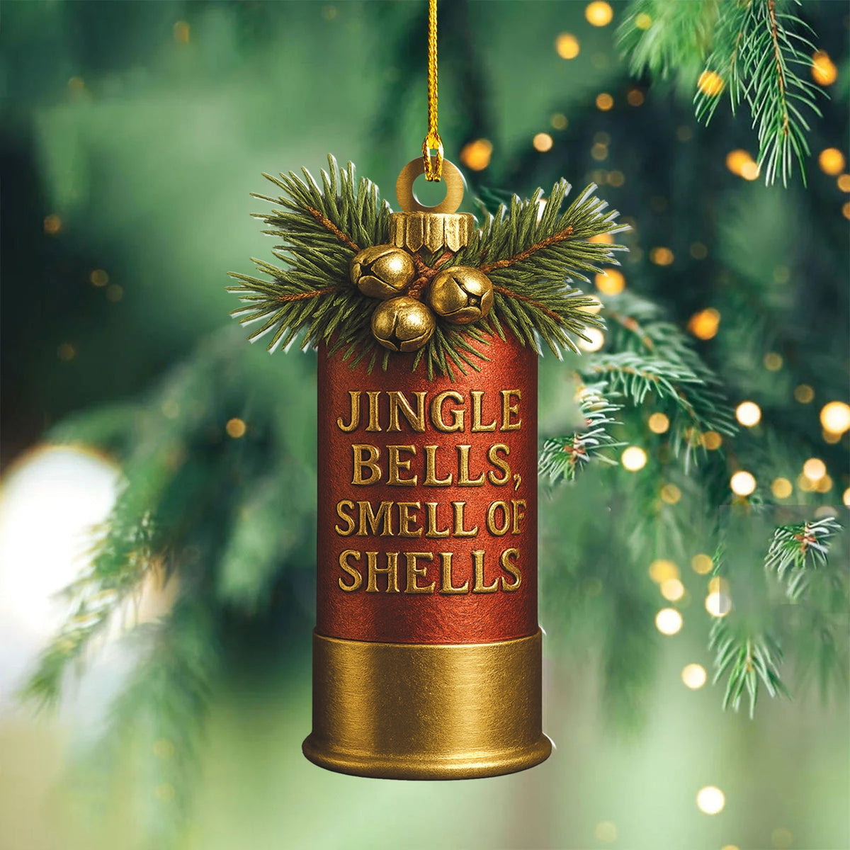 Blisscorners Funny Shotgun Shell Christmas Ornament Rustic Hunting Tree Decoration Gift for Hunters LM0110