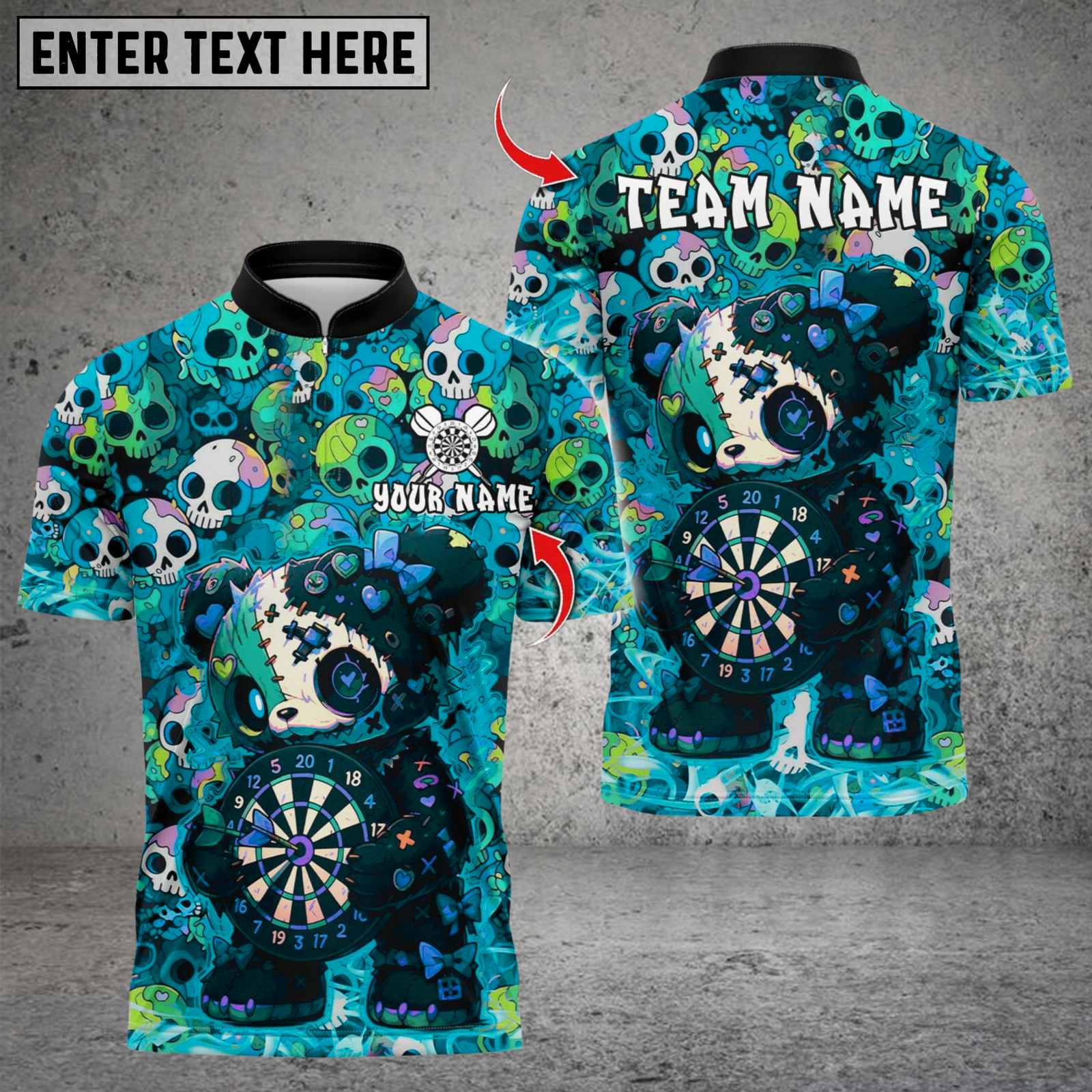 Blisscorners Scary Teddy Bear Dartboard Multicolor Customized Name, Team Name 3D Shirts