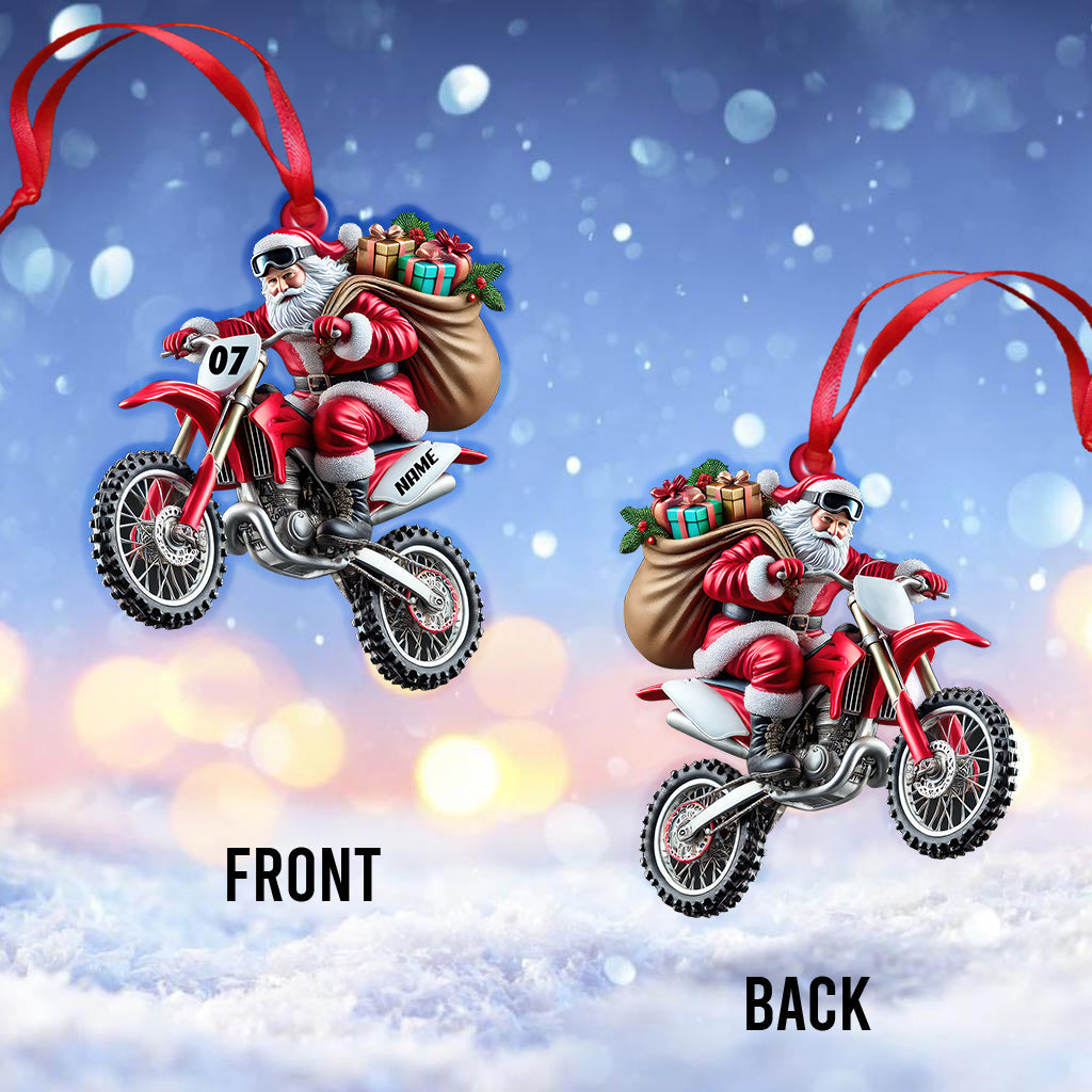 Blisscorners Custom Name Motocross Ornament, Motocross Lover Christmas Gifts2D Flat LM2211