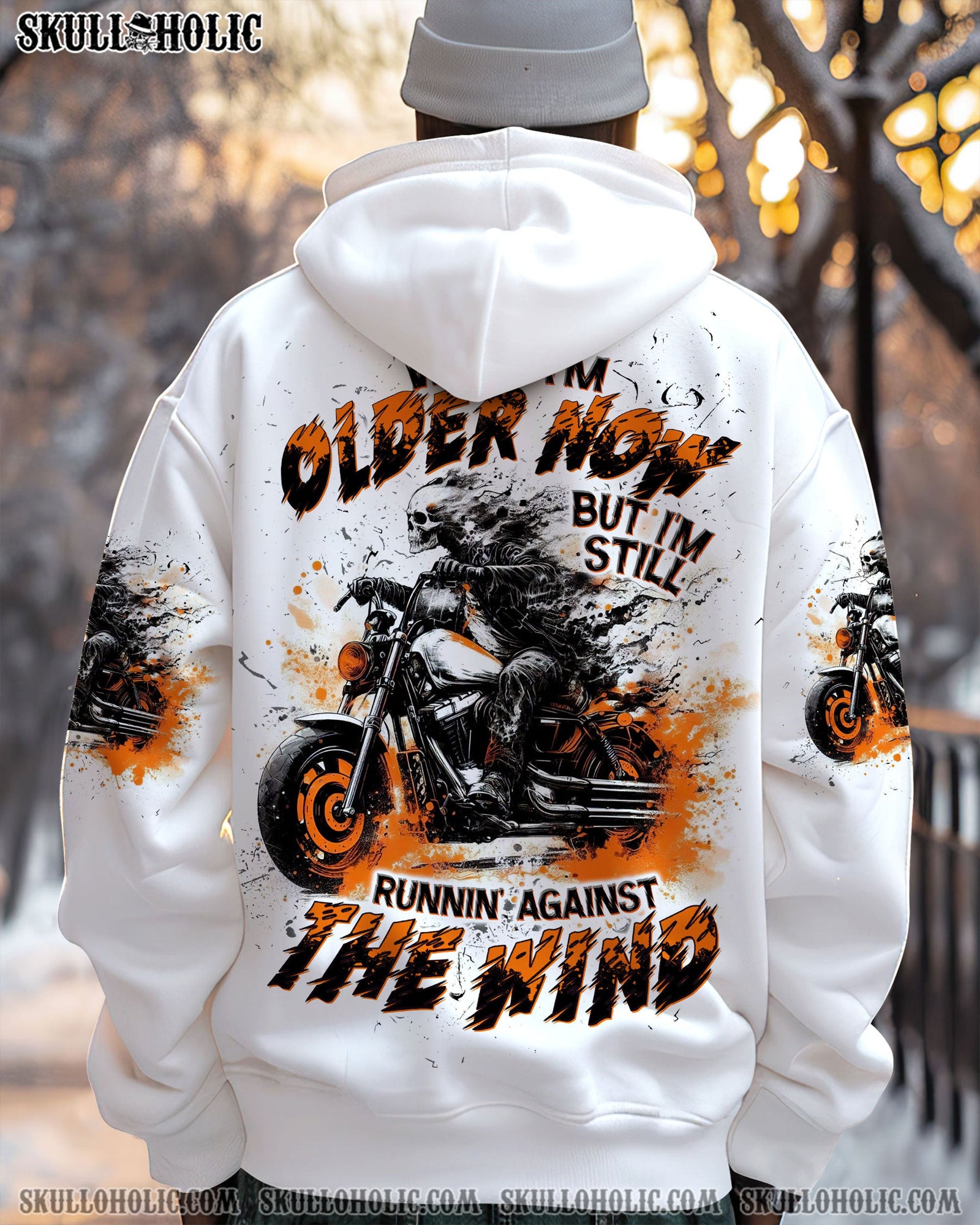 BLISSCORNERS RUNNING AGAINST THE WIND BIKER SKULL ALL OVER PRINT