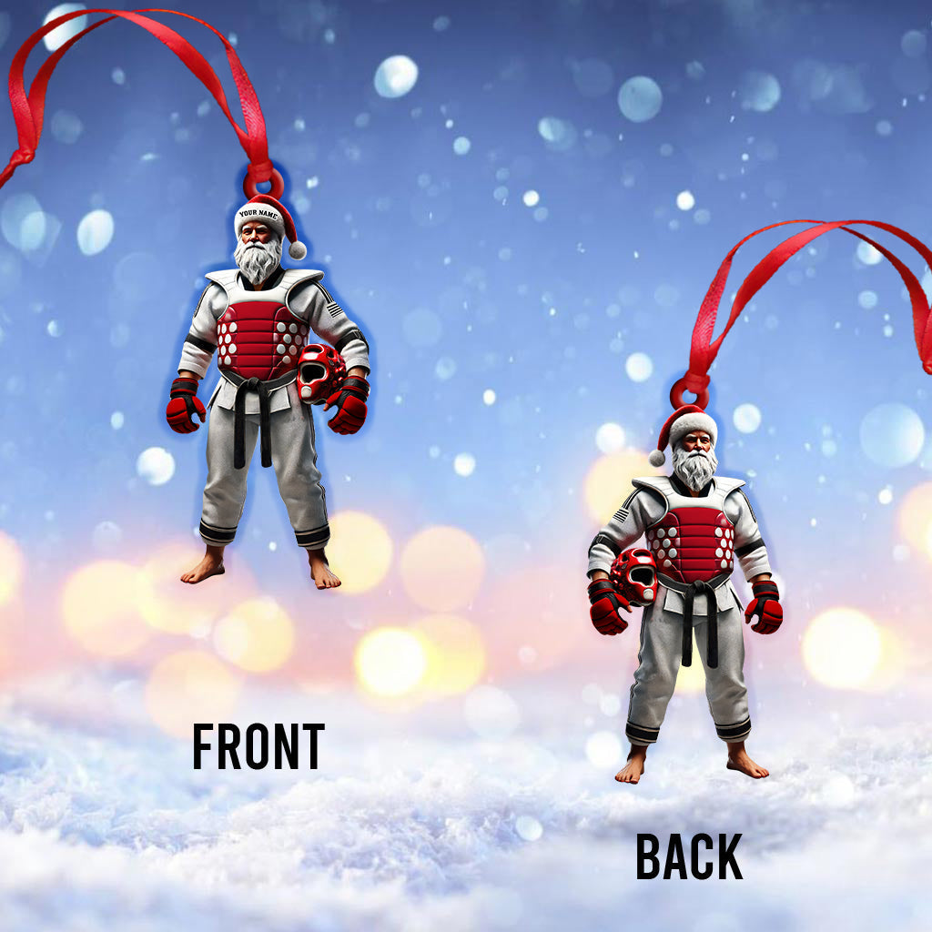 Blisscorners Custom Name Taekwondo Santa Ornament, Taekwondo Christmas Gift2D Flat LM2211