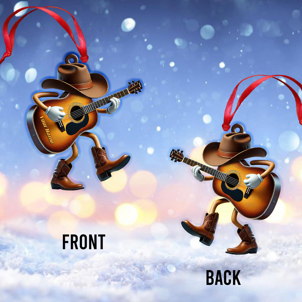 Blisscorners Custom Name Guitarist Ornament, Guitarist Christmas Gift2D Flat LM2211