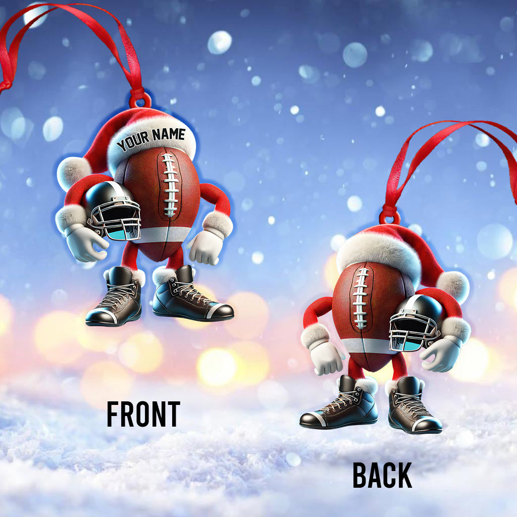 Blisscorners Custom Name Rugby Ornament, Rugby Lover Christmas Gift2D Flat LM2211