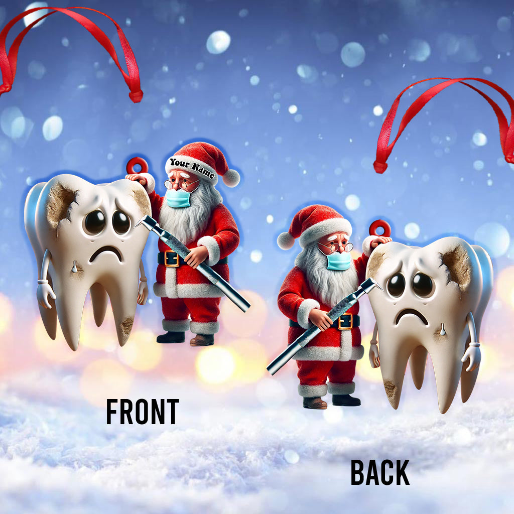 Blisscorners Custom Name Dentist Ornament, Christmas Gift for Dentist2D Flat LM2111