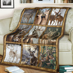 Blisscorners Buck & Doe Deer Lovers Fleece Blanket - Hunting Lodge & Cabin Decor Gift LM1611
