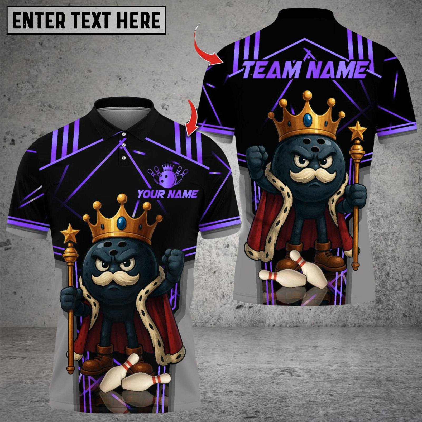 Blisscorners Bowling Old King Multicolor Customized Name, Team Name 3D Shirts