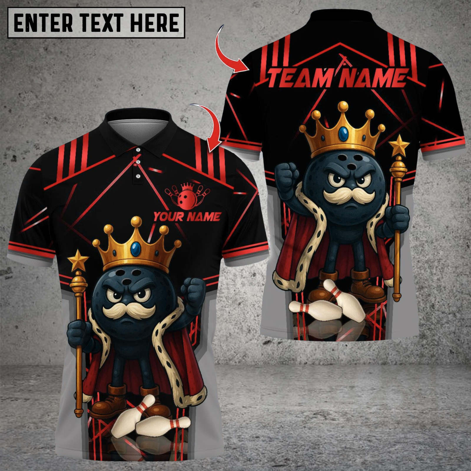 Blisscorners Bowling Old King Multicolor Customized Name, Team Name 3D Shirts