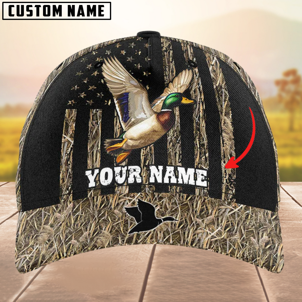 Blisscorners Deer Hunting Camouflage Pattern Personalized Name 3D Cap