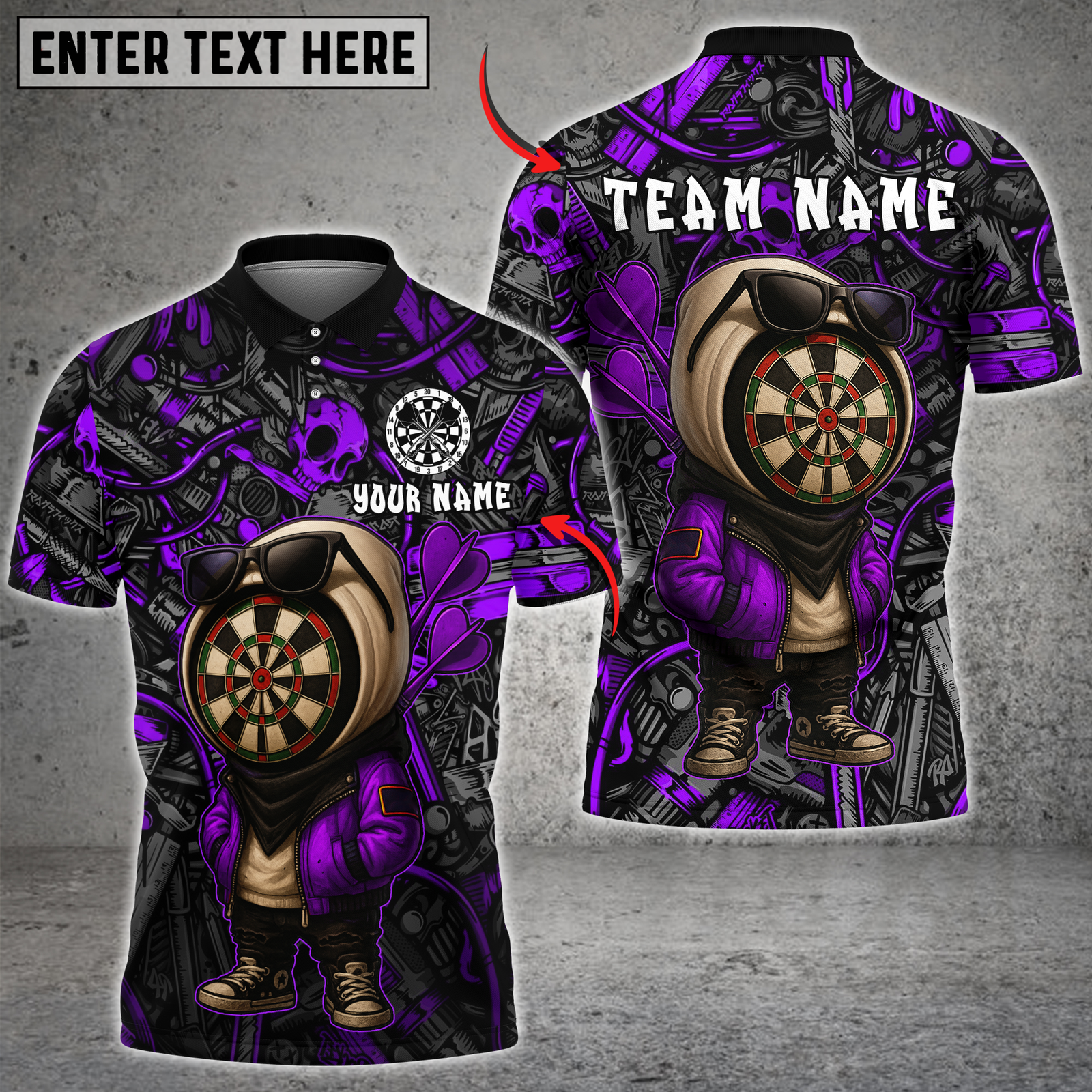 Blisscorners Darts Cool Dartboard Character Jacket Multicolor Customized Name, Team Name 3D Shirts