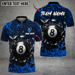 Blisscorners Billiards 8-Ball Crack Wall Personalized Name, Team Name Unisex Shirt