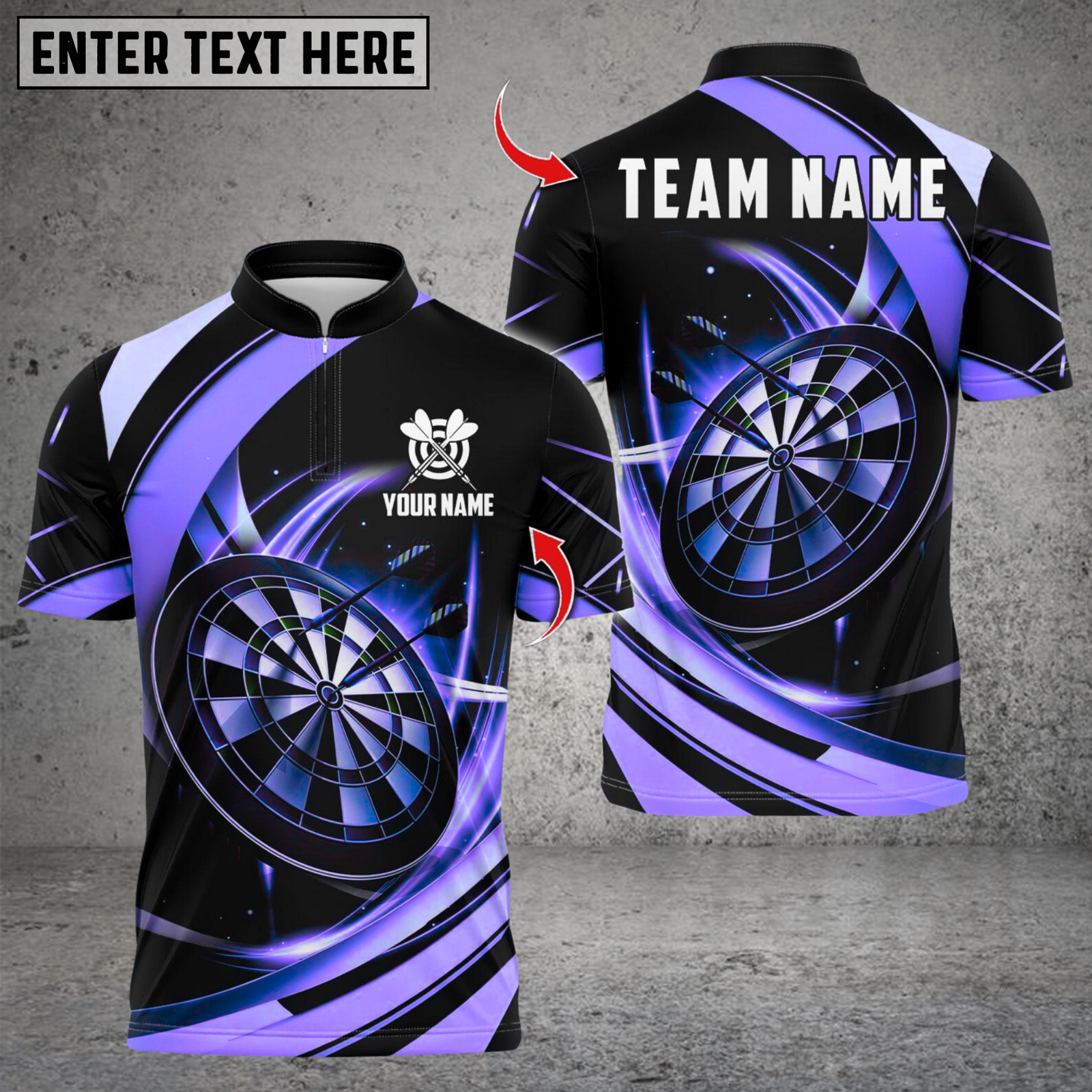 Blisscorners Darts Gold Black Abstract Style Multicolor Customized Name, Team Name 3D Shirts