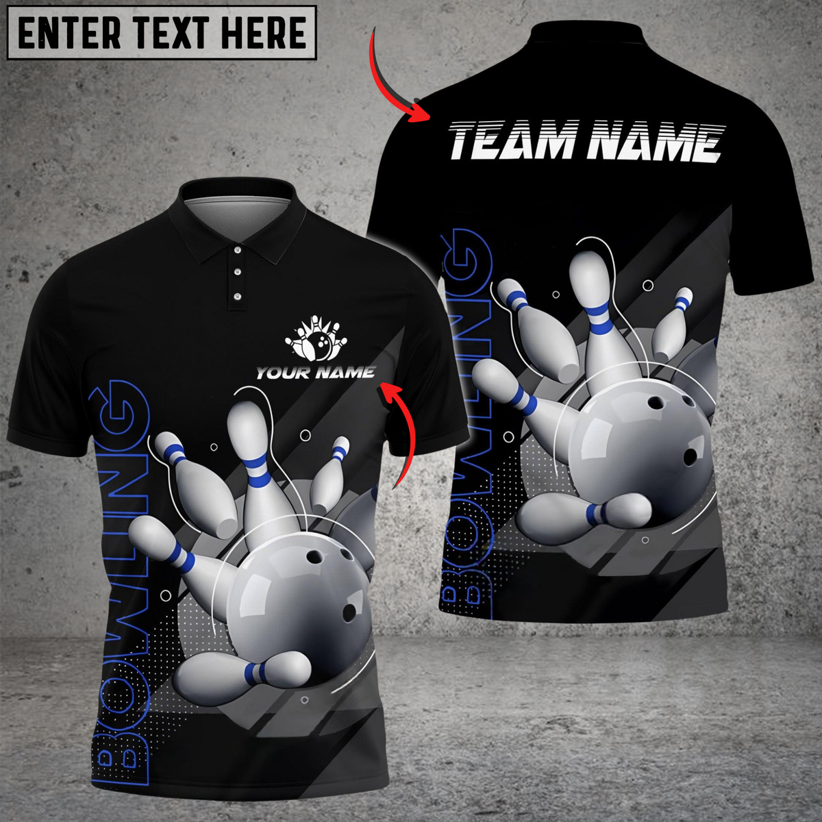 Blisscorners Bowling And Pins Deep Retro Multicolor Customized Name, Team Name 3D Shirts