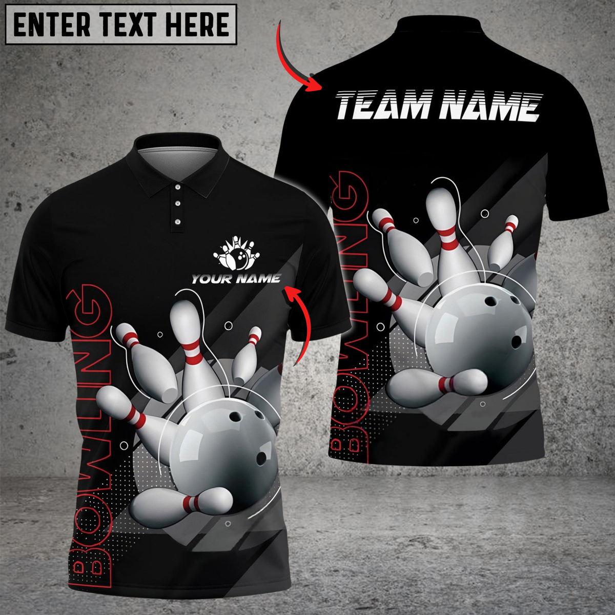 Blisscorners Bowling And Pins Deep Retro Multicolor Customized Name, Team Name 3D Shirts