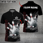 Blisscorners Bowling And Pins Deep Retro Multicolor Customized Name, Team Name 3D Shirts