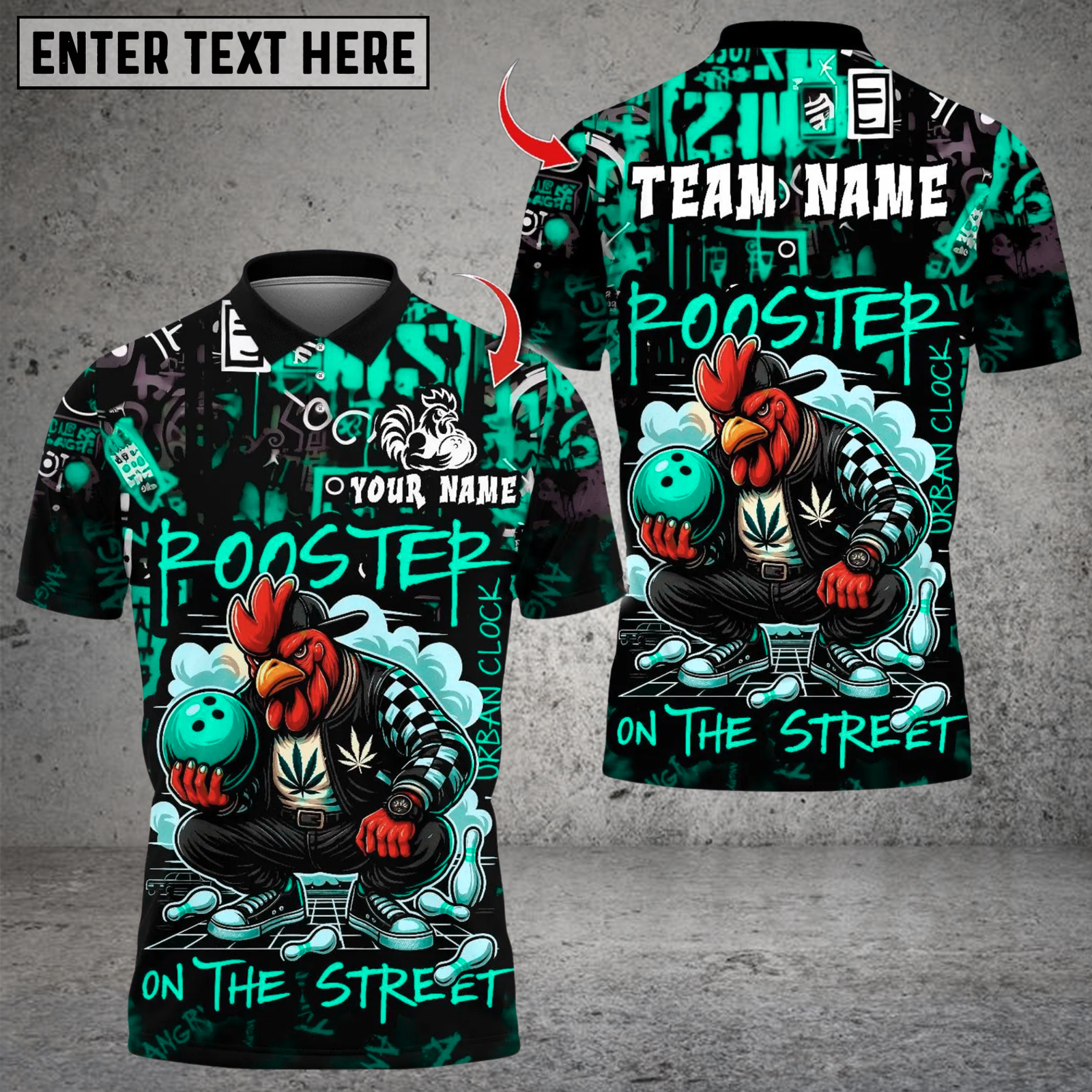 Blisscorners Bowling Urban Streetwear Chicken Multicolor Customized Name, Team Name 3D Shirts