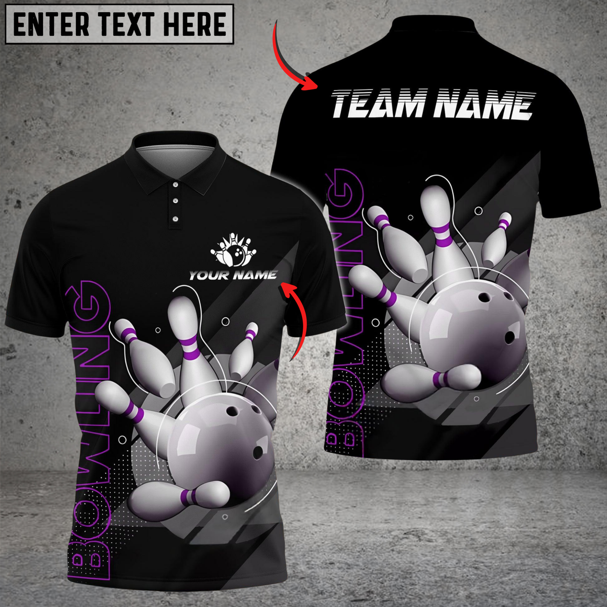 Blisscorners Bowling And Pins Deep Retro Multicolor Customized Name, Team Name 3D Shirts