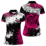 Blisscorners Pink Grunge Paint Splash Dart Polo & Quarter Zip Custom Dart Shirts For Men Darts Team Jerseys LM064