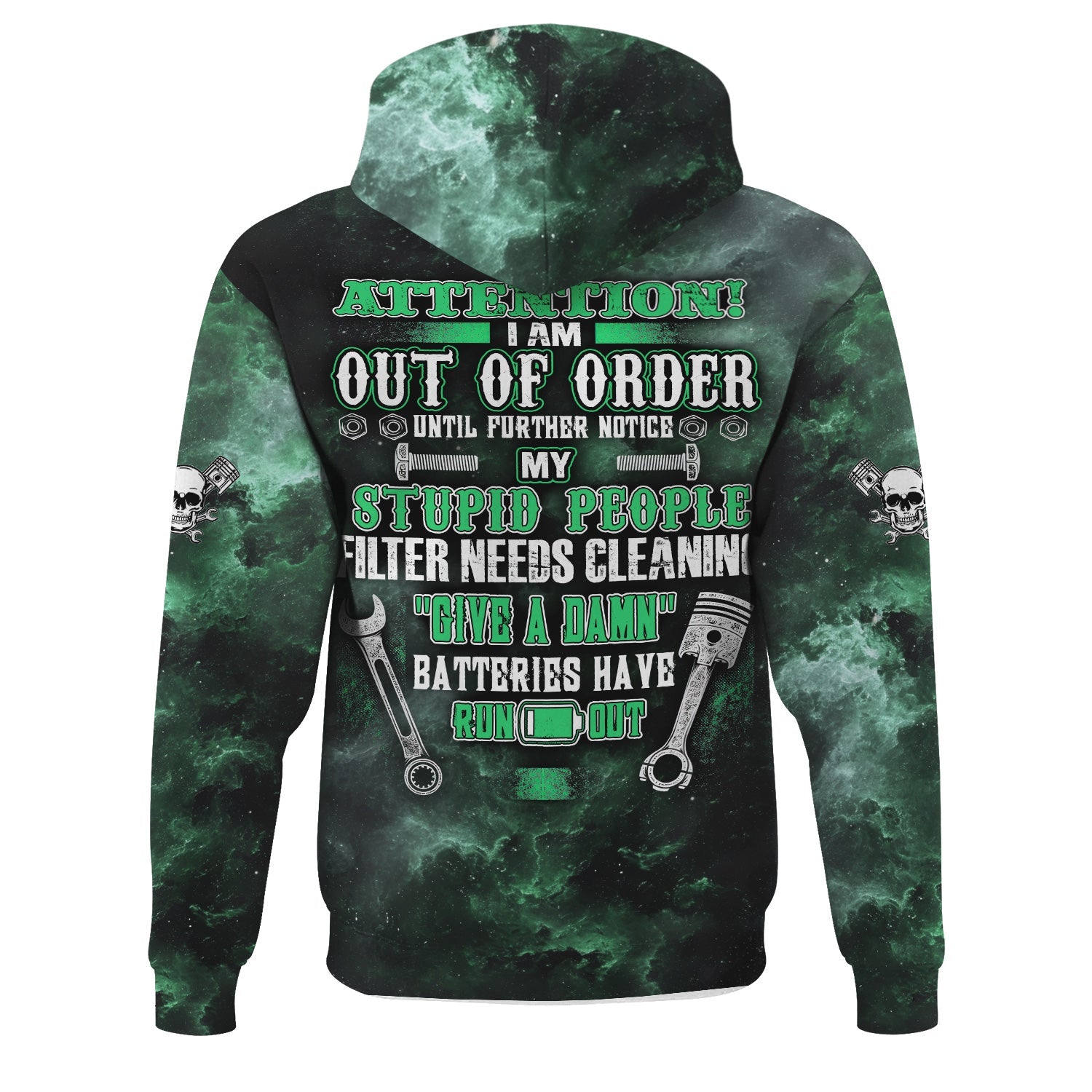 Blisscorners Attention Out of Order Funny Mechanic Shirt, Stupid People Cleaner Quote Graphic Shirt, Gift for Auto Enthusiasts & Mechanics