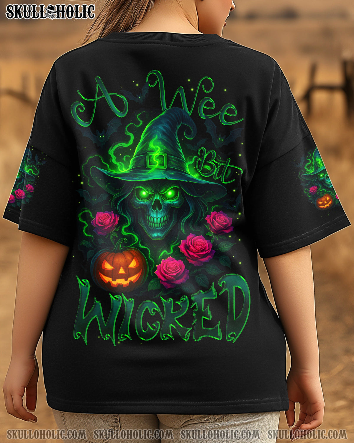 BLISSCORNERS A WEE BIT WICKED SKULL HALLOWEEN ALL OVER PRINT