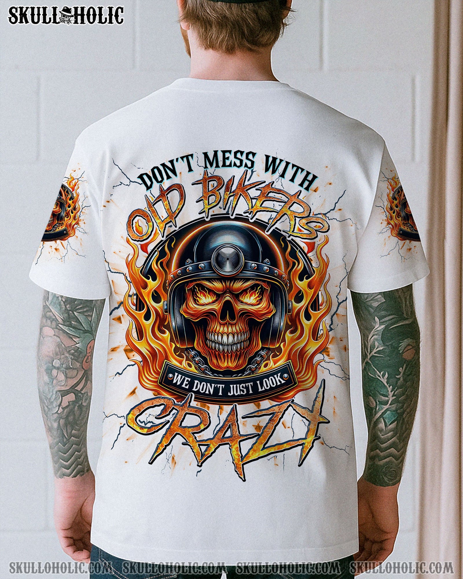 BLISSCORNERS DON'T MESS WITH OLD BIKERS SKULL ALL OVER PRINT