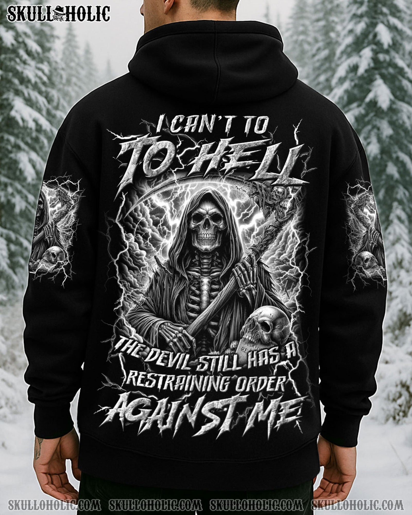 BLISSCORNERS I CAN'T GO TO HELL THUNDER SKULL ALL OVER PRINT