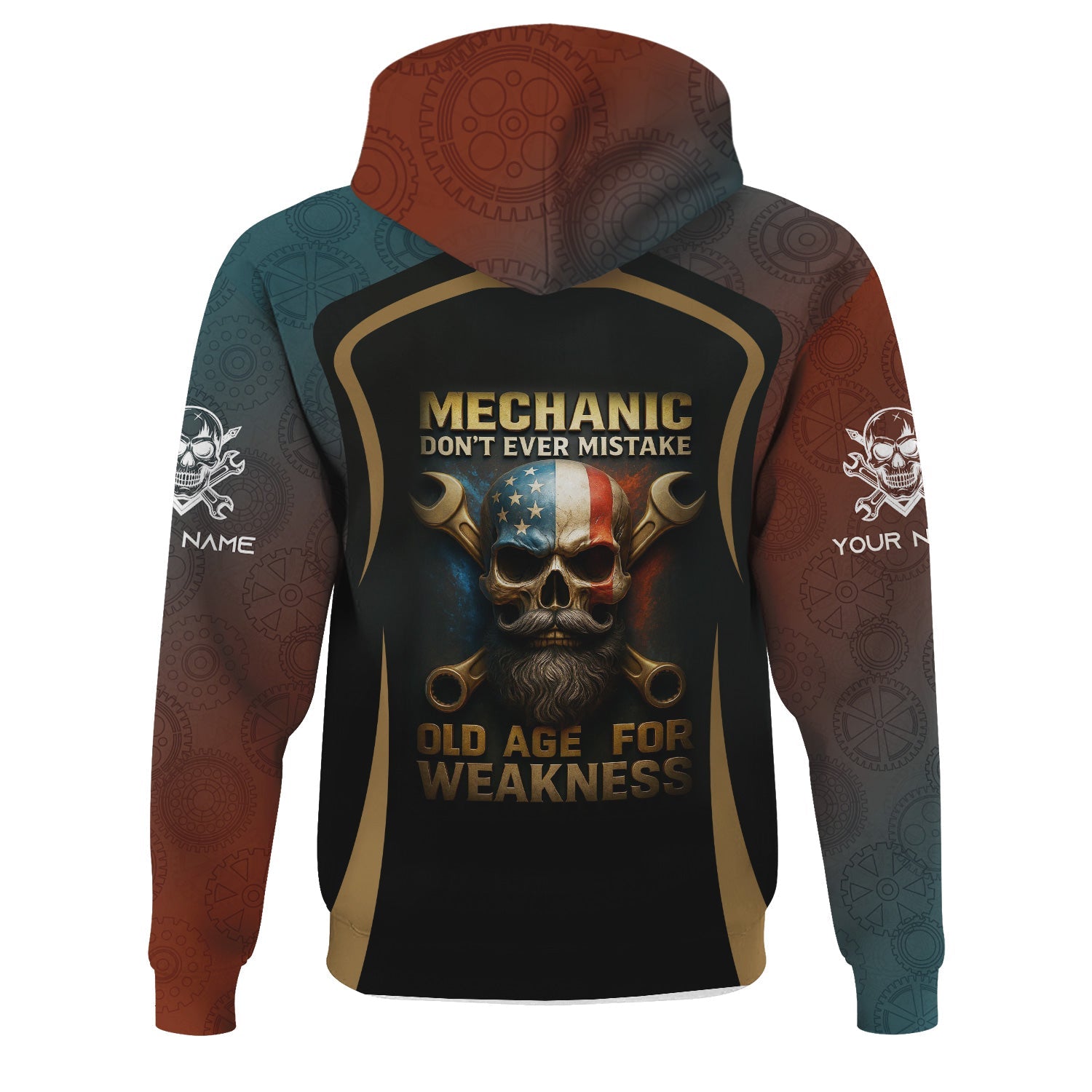 Blisscorners Personalized T-Shirt Mechanic Don't Ever Mistake Old Age For Weakness Viking Design Shirt For Mechanics