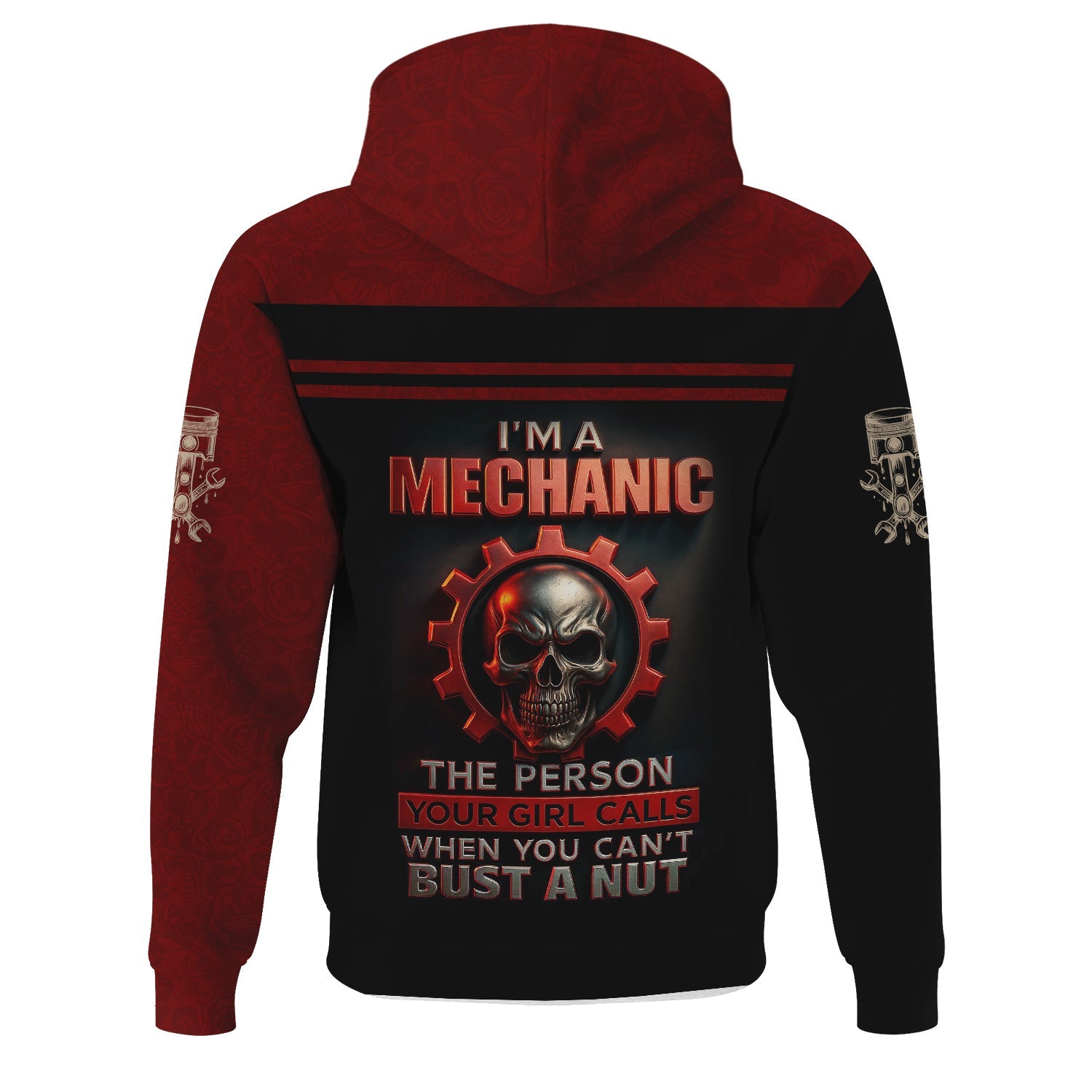 Blisscorners Personalized T-Shirt I'm A Mechanic The Person Your Girl Calls When You Can't Bust A Nut Skull Style Shirt For Mechanics