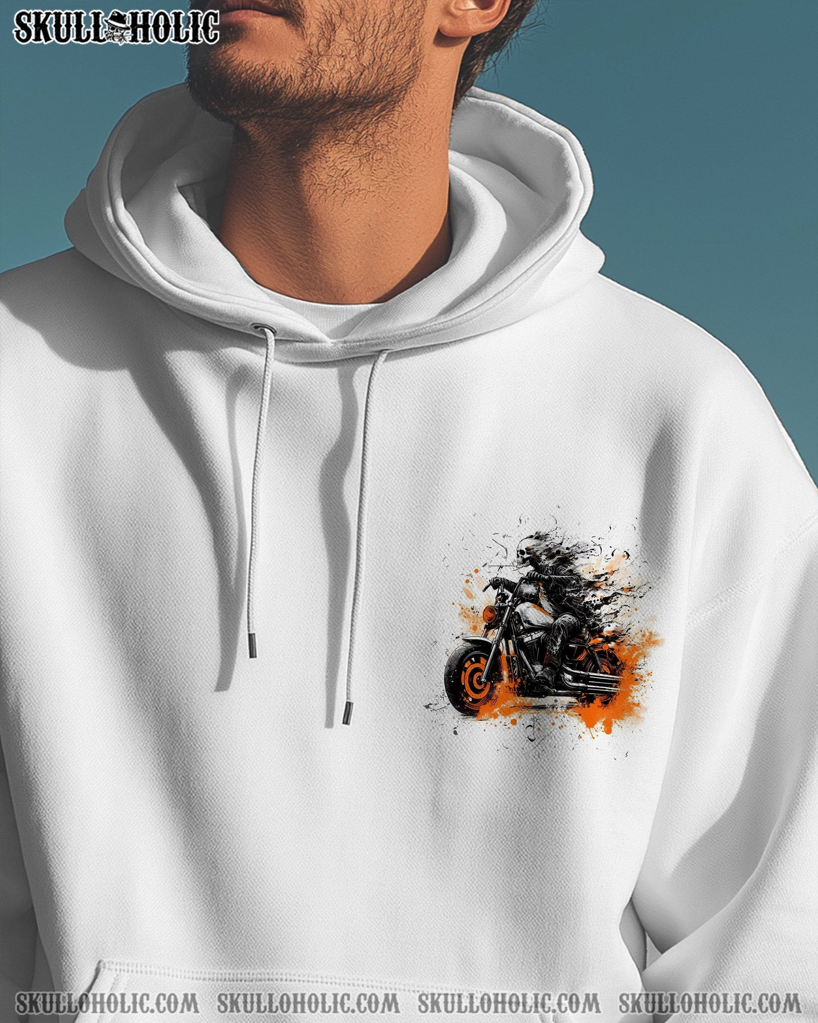 BLISSCORNERS RUNNING AGAINST THE WIND BIKER SKULL ALL OVER PRINT