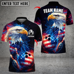 Blisscorners American Flag Eagle Bowling Personalized Name 3D Unisex Shirt