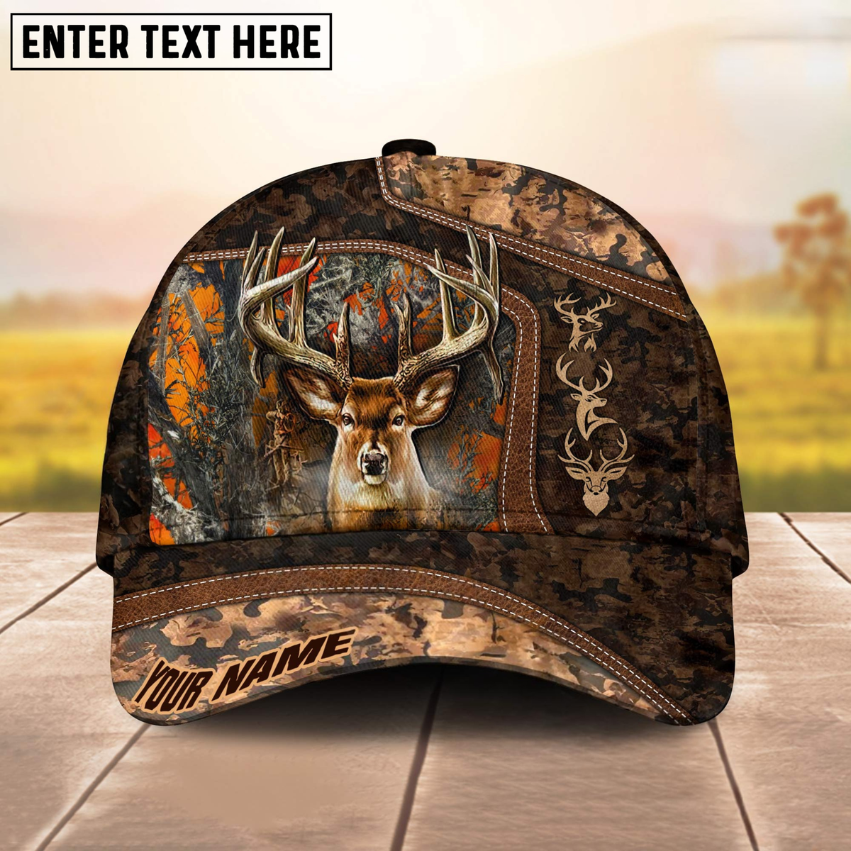 Blisscorners Collab Artist Deer Hunting Camo Ver2 Personalized Hat 3D Printed Multicolor
