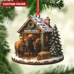Blisscorners Personalized Acrylic Bison Christmas Ornament - Custom Buffalo Barn Holiday Decor LM0110