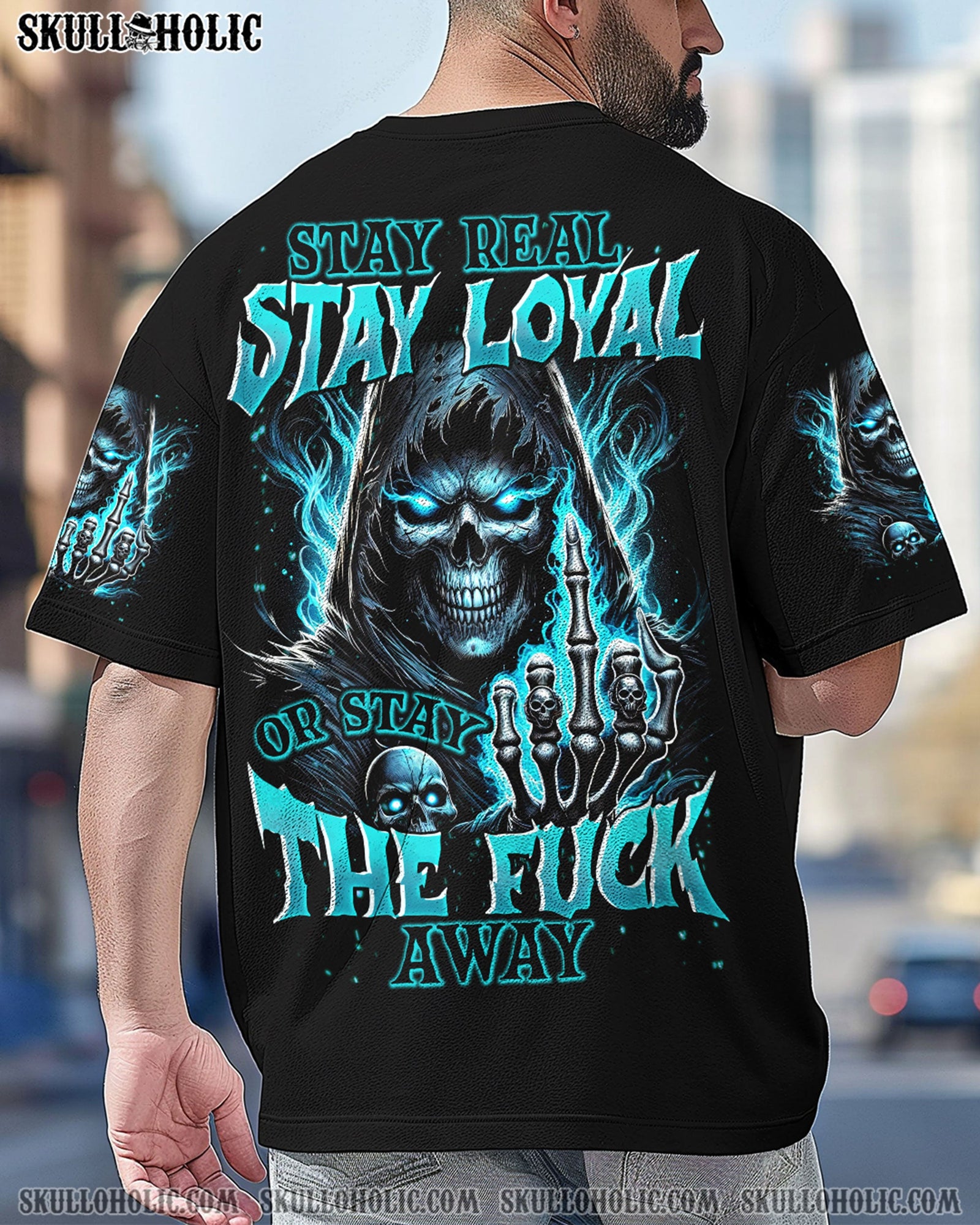 BLISSCORNERS STAY REAL STAY LOYAL SKULL ALL OVER PRINT