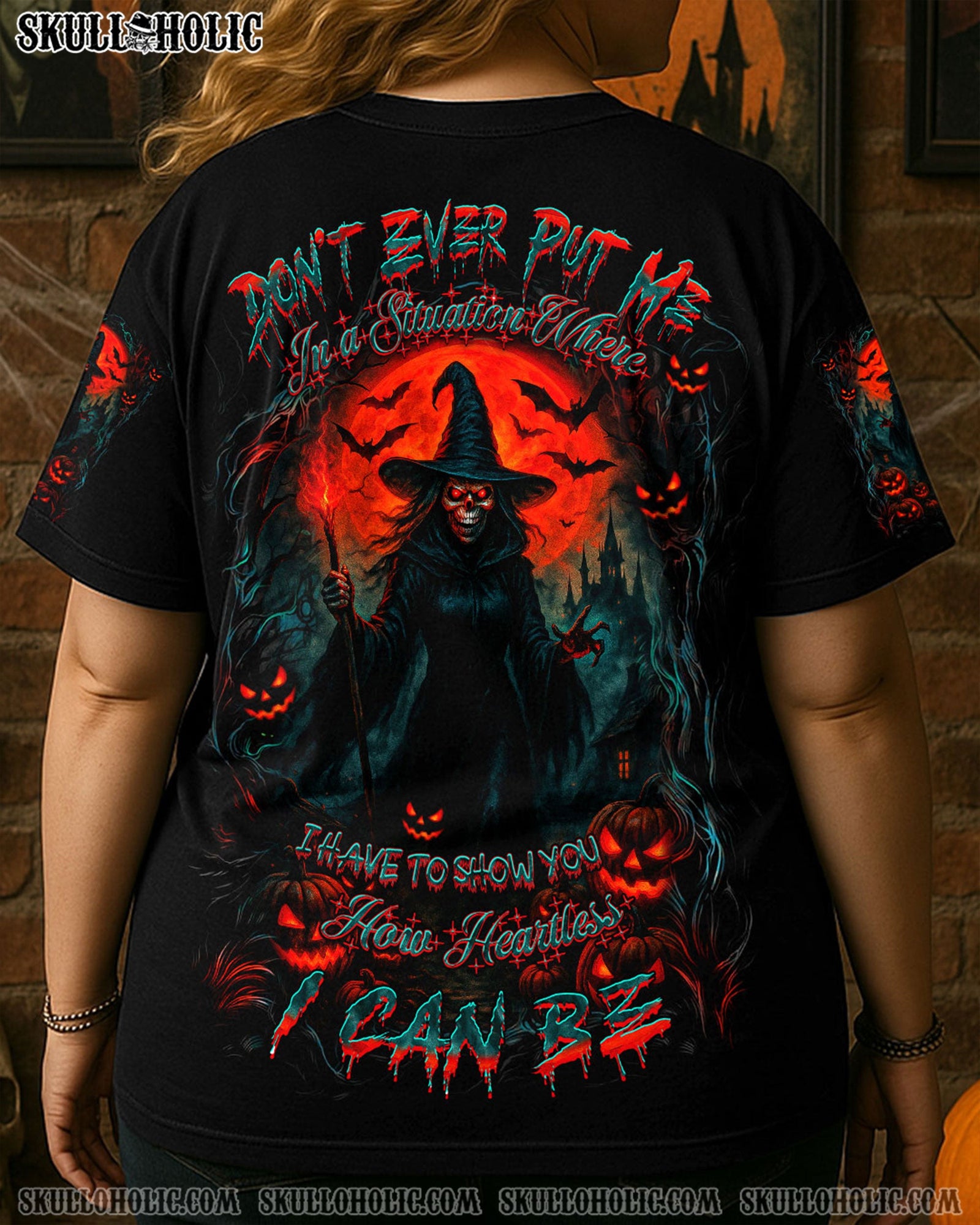 BLISSCORNERS HOW HEARTLESS I CAN BE WITCH HALLOWEEN ALL OVER PRINT