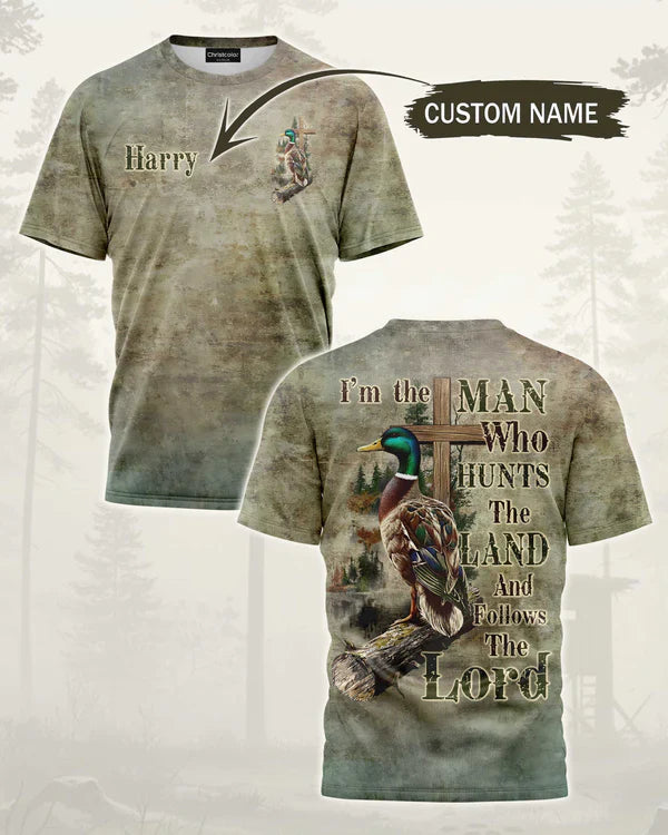 BlisscornersWho Hunts The Land Shirt, Personalized Hunting 3D Shirt