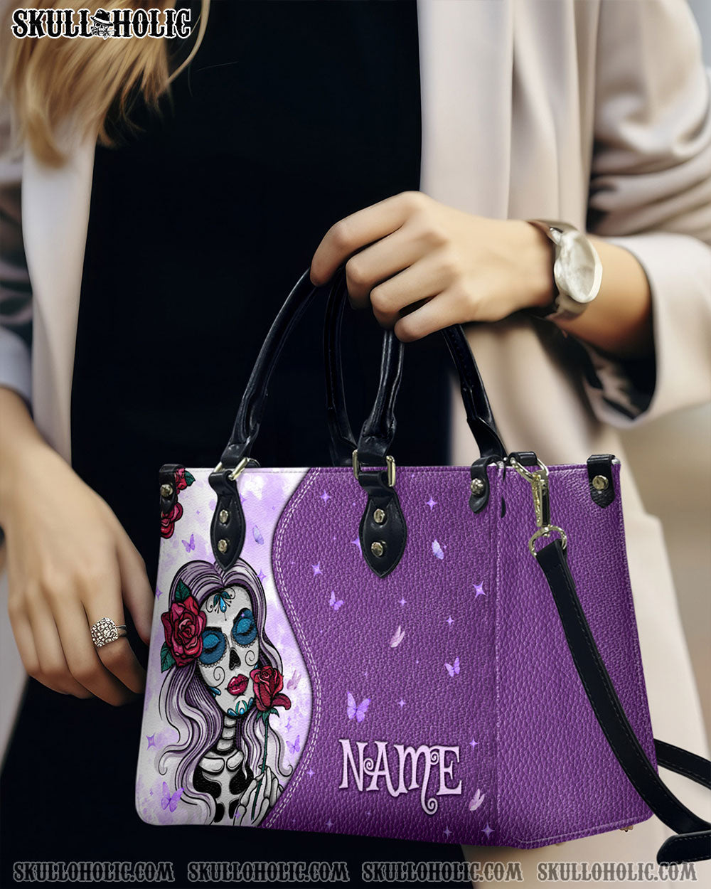 BLISSCORNERS SKULL LADY LEATHER HANDBAG