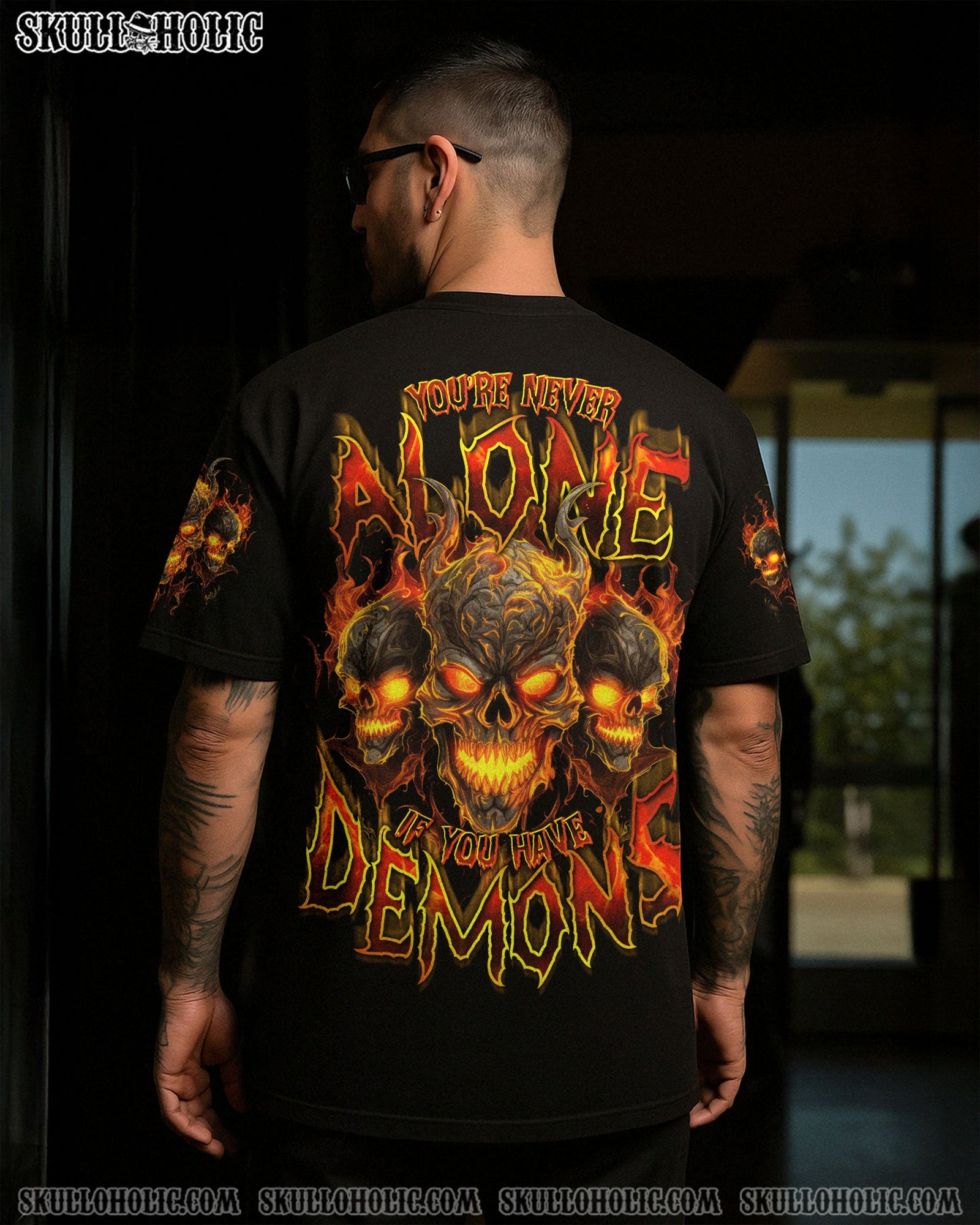 BLISSCORNERS YOU'RE NEVER ALONE DEMONS ALL OVER PRINT