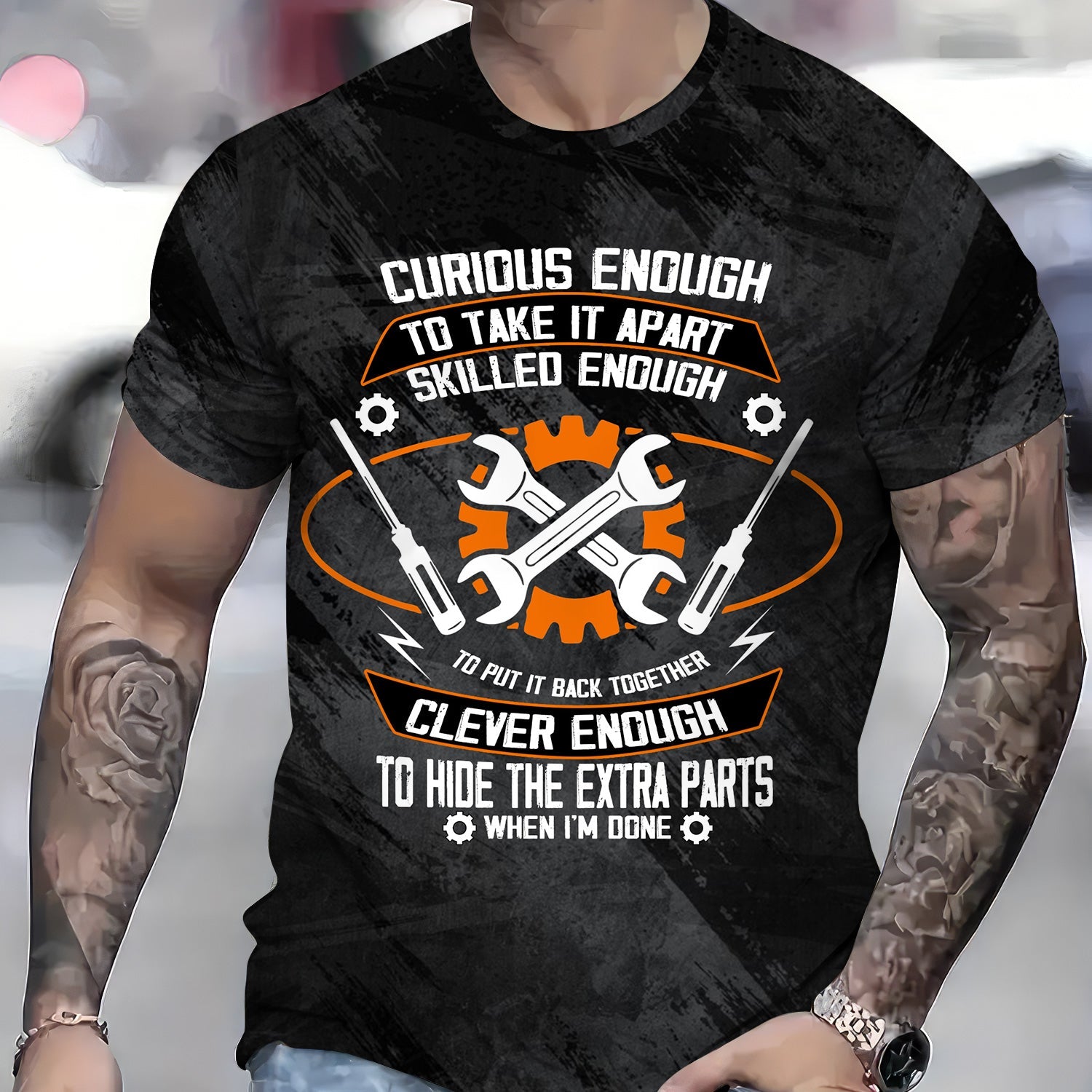 Blisscorners Funny Mechanic Shirt, Curious Enough to Take It Apart, Skilled to Rebuild & Clever to Hide Extra Parts, Perfect Gift for Engineers