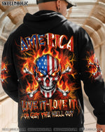 BLISSCORNERS AMERICA LIVE IT LOVE IT OR GET THE HELL OUT ALL OVER PRINT