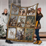 Blisscorners Buck & Doe Deer Lovers Fleece Blanket - Hunting Lodge & Cabin Decor Gift LM1611