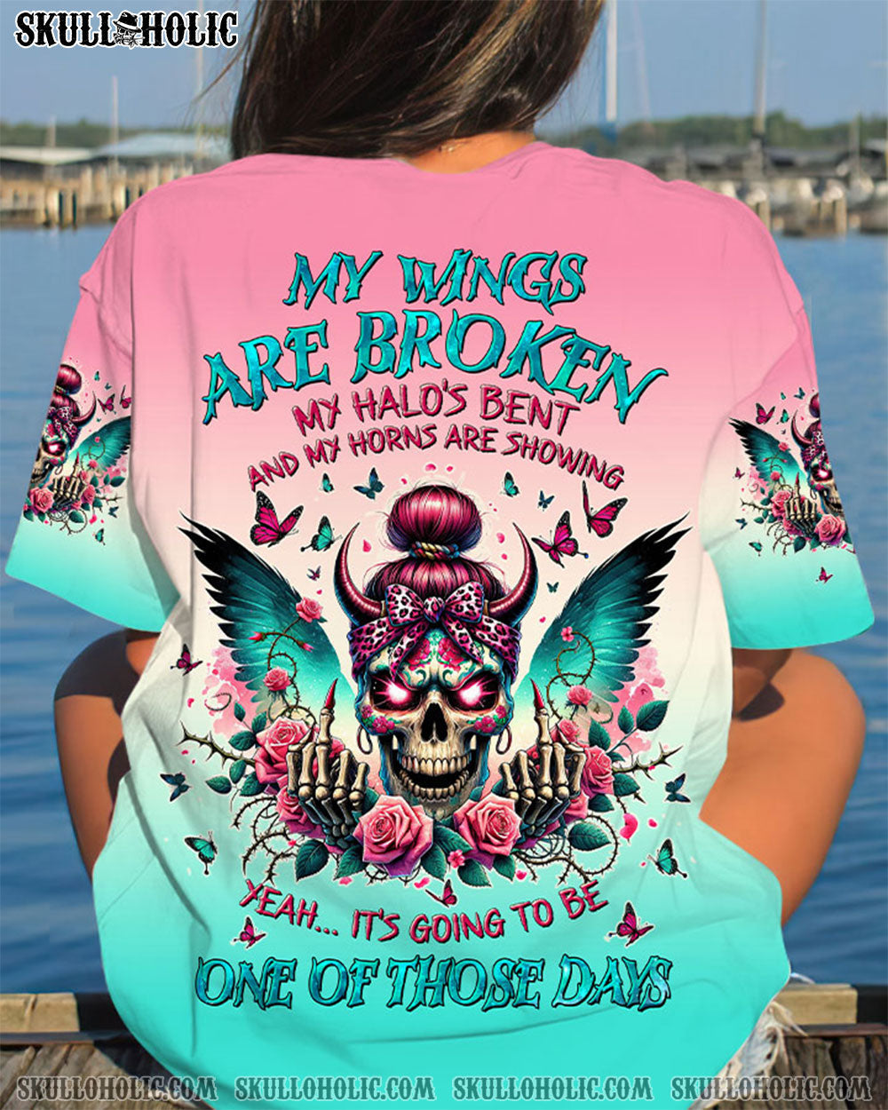 BLISSCORNERS IF MY MOUTH DOESN'T SAY IT SKULL MESSY BUN ALL OVER PRINT