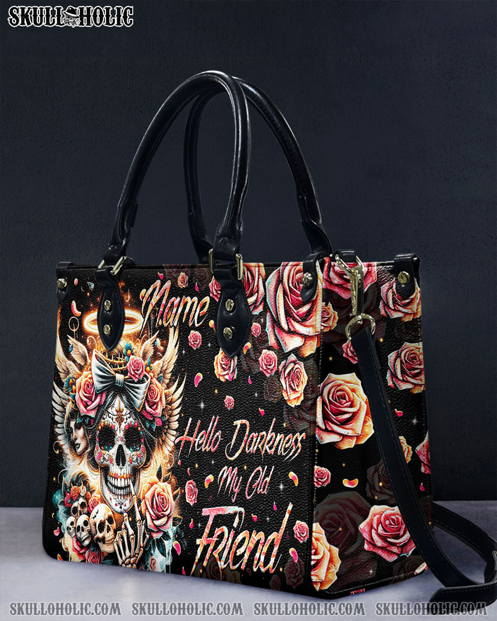 BLISSCORNERS HELLO DARKNESS MY OLD FRIEND LEATHER HANDBAG