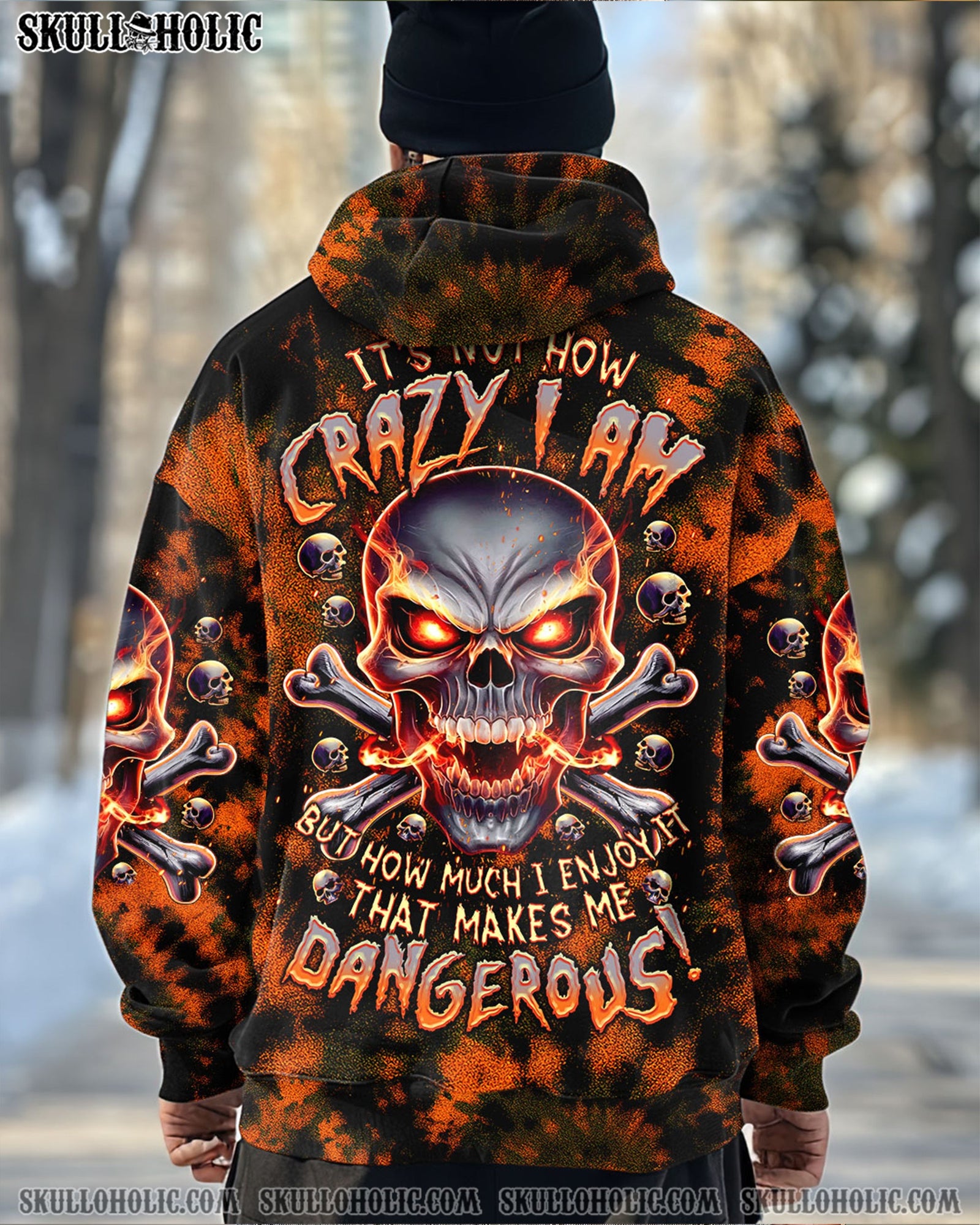 BLISSCORNERS IT'S NOT HOW CRAZY I AM SKULL TIE DYE ALL OVER PRINT