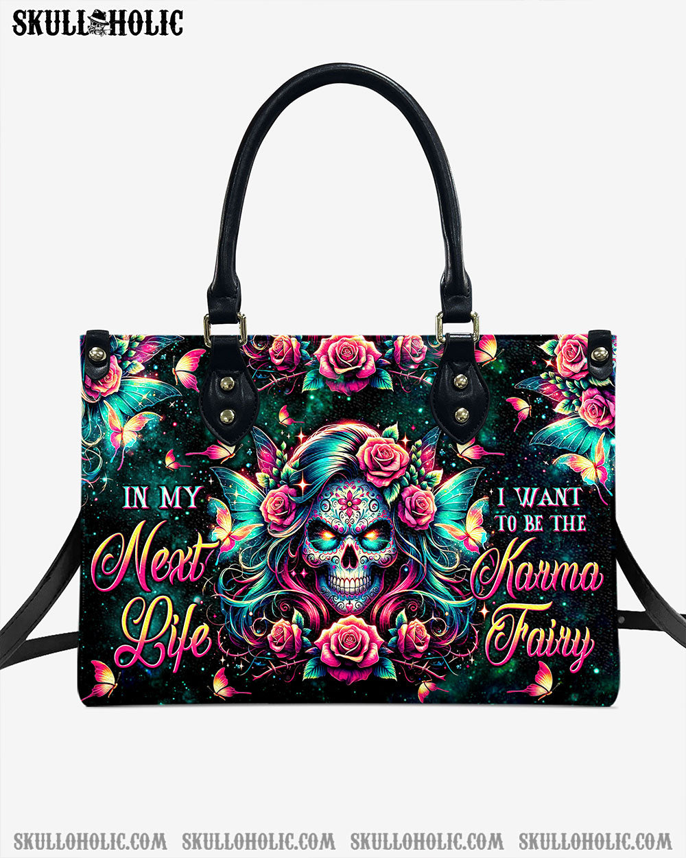 BLISSCORNERS KARMA FAIRY SKELETON SKULL LEATHER HANDBAG