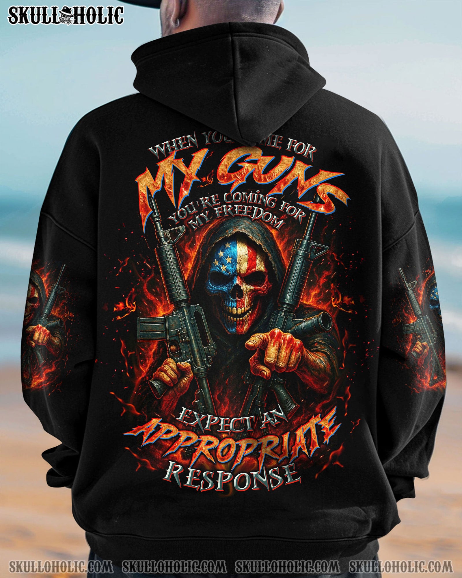 BLISSCORNERS WHEN YOU COME FOR MY G REAPER SKULL ALL OVER PRINT
