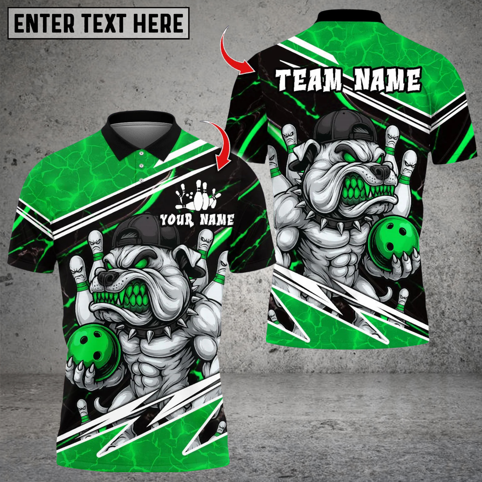 Blisscorners Bowling Angry Muscle Dog Multicolor Customized Name, Team Name 3D Shirts