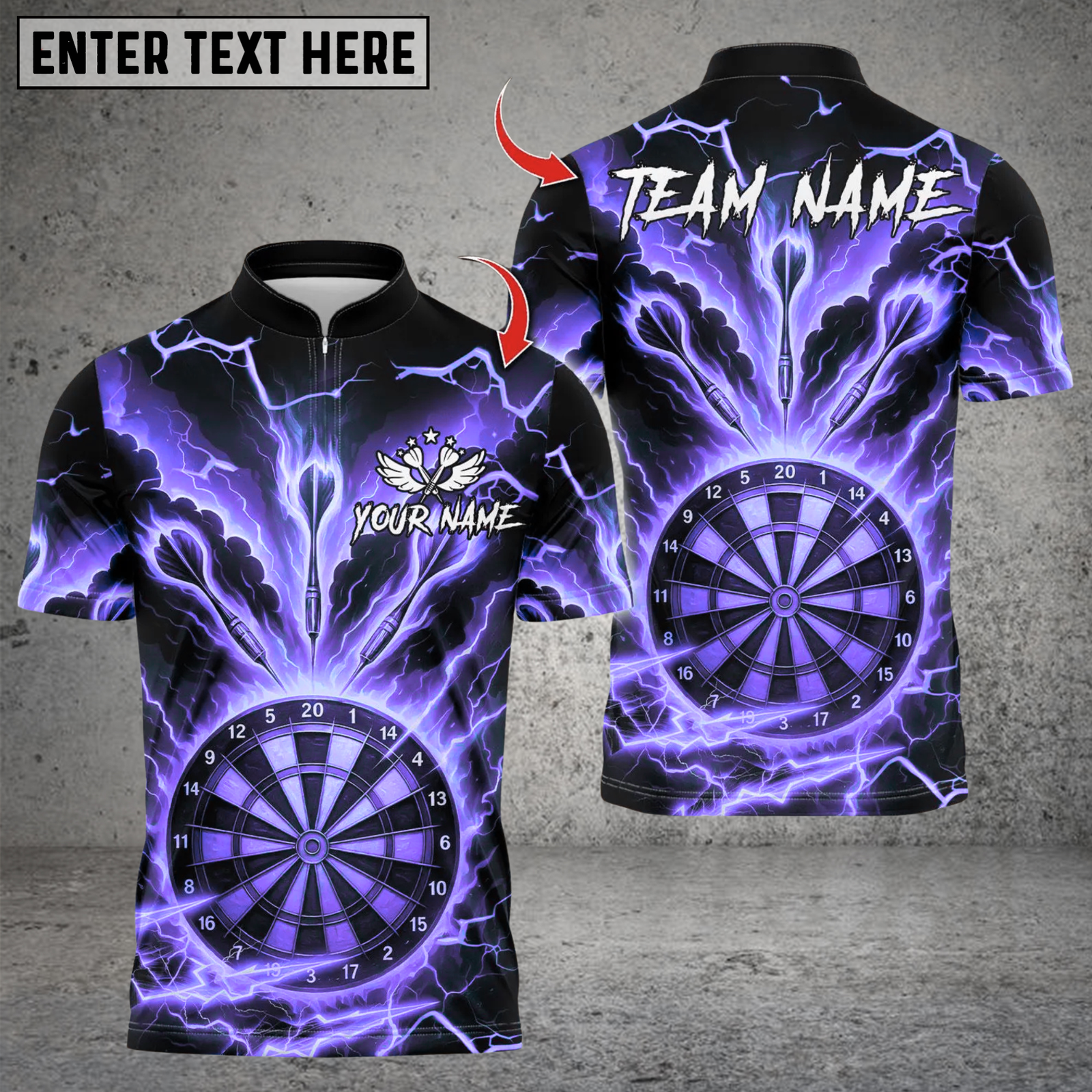 Blisscorners Lightning Dartboard Design ,Custom Team Shirt for Men, Gift for Darts Players