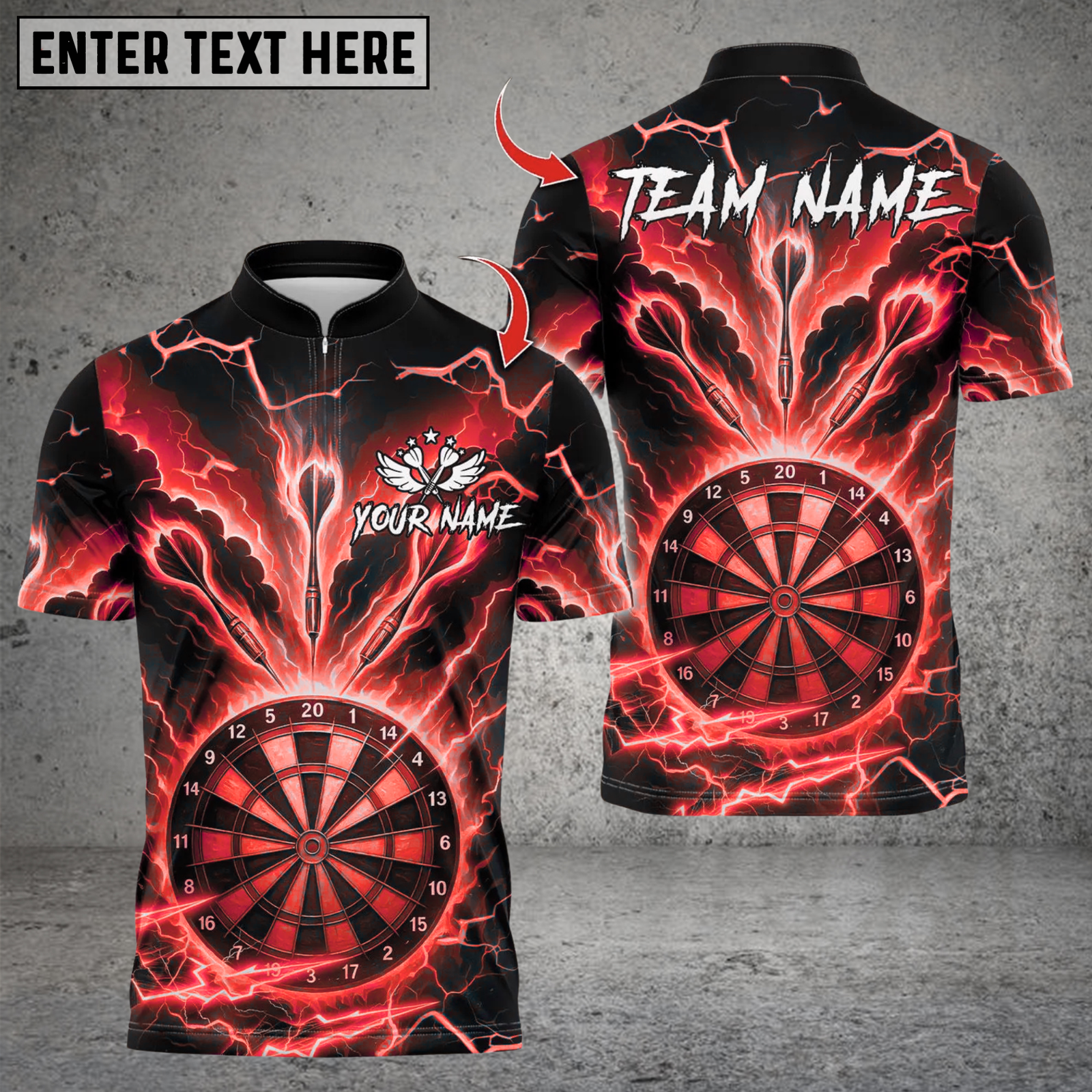Blisscorners Lightning Dartboard Design ,Custom Team Shirt for Men, Gift for Darts Players